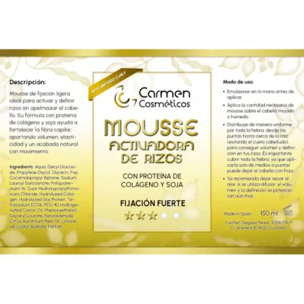 Carmen Cosméticos Mousse Activadora de Rizos 150ml - 1